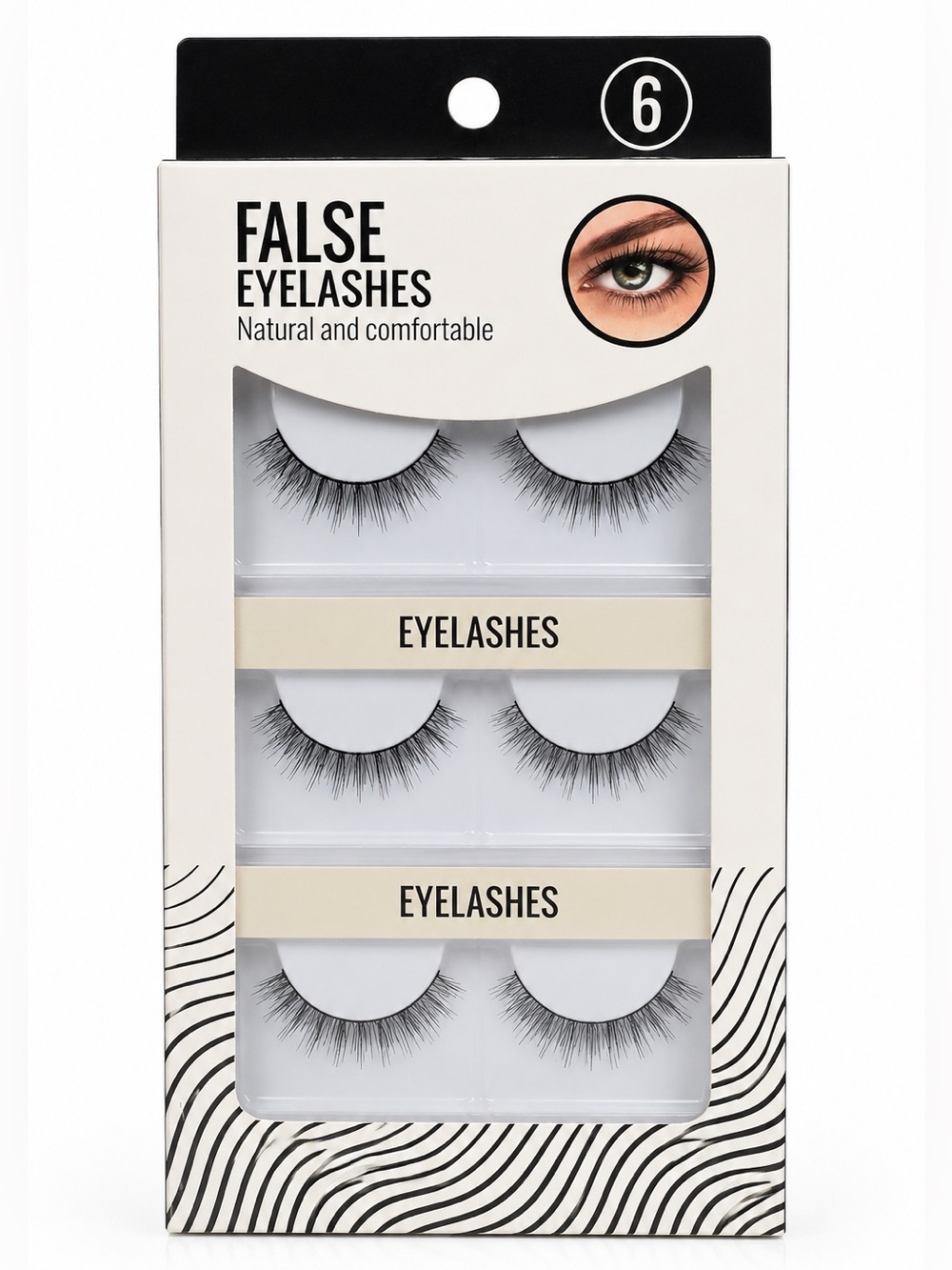 MINISO Japan Natural Looking False Eyelashes 6 Pairs Synthetic Fiber